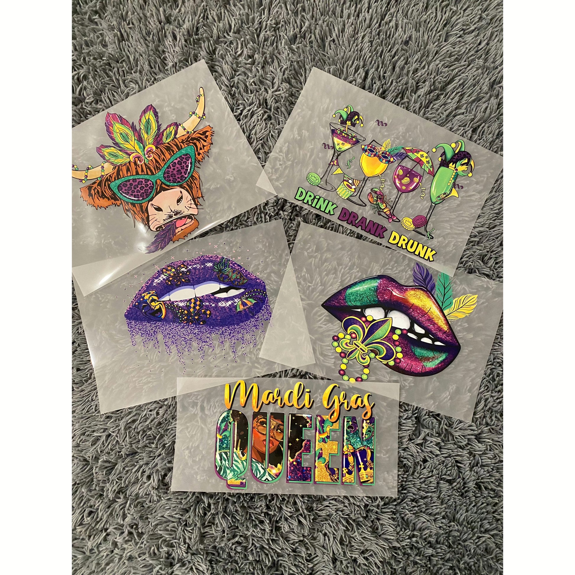 Mardi Gras Mystery  Bundle (7) - Pro DTF Transfers
