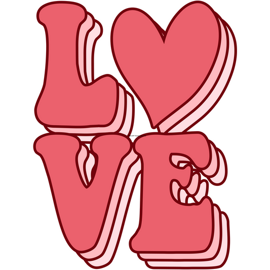 Love Retro Full Color Transfer - Pro DTF Transfers