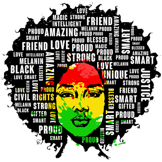 BH23 Black History Woman Red,Green,Yellow Full Color DTF Transfer - Pro DTF Transfers