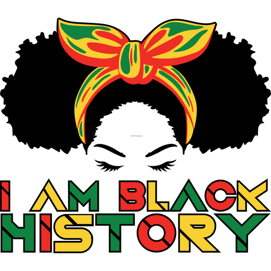 BH85 I Am Black History Bow Full Color DTF Transfer - Pro DTF Transfers