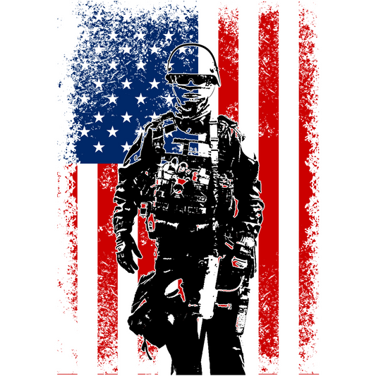 V10 US Veteran Flag Full Color DTF Transfer - Pro DTF Transfers