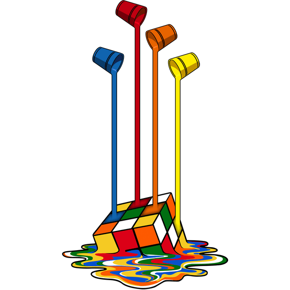 HH49 Rubik's Cube Pour Full Color DTF Transfer - Pro DTF Transfers