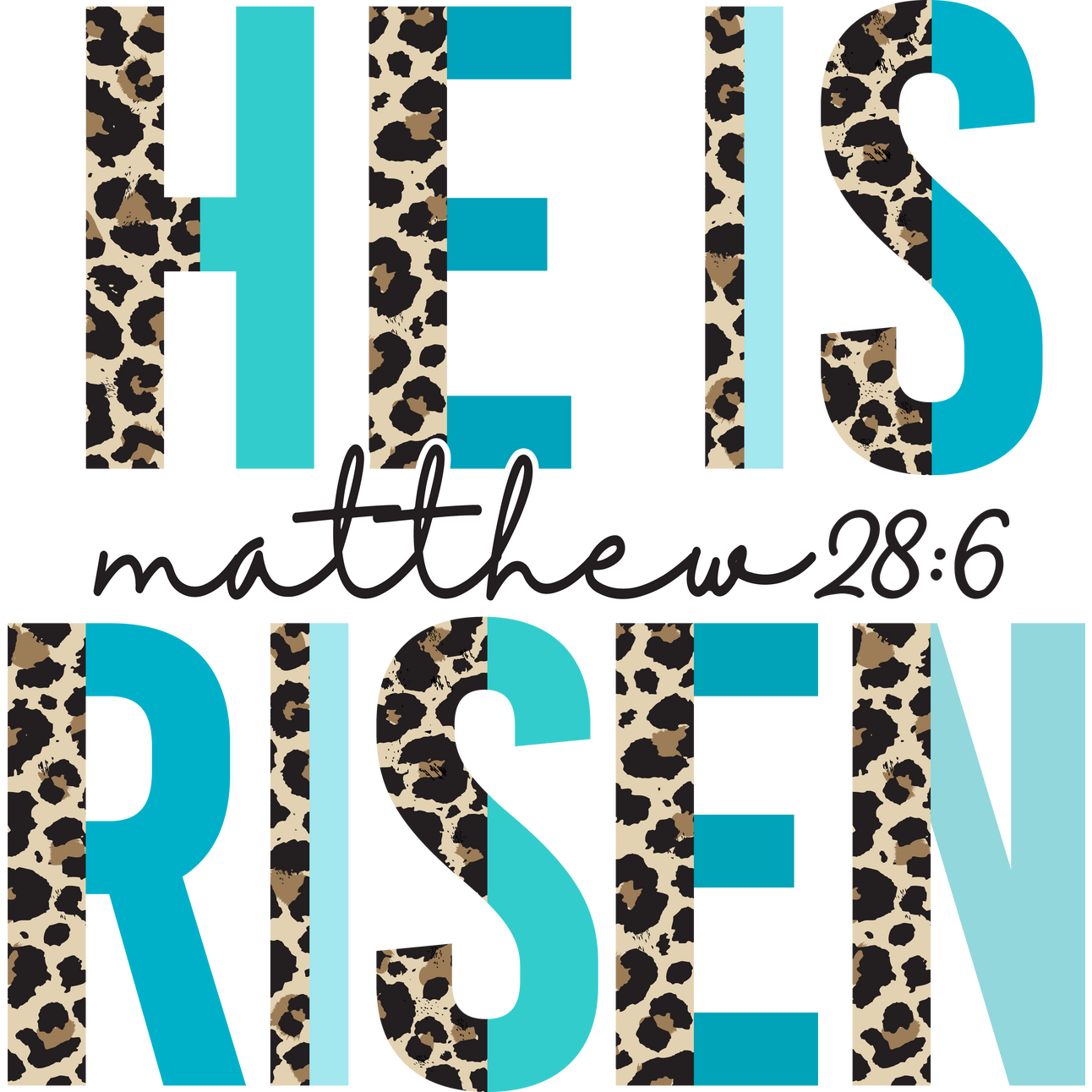 E117 He is Risen Blue 5 Full Color DTF Transfer - Pro DTF Transfers