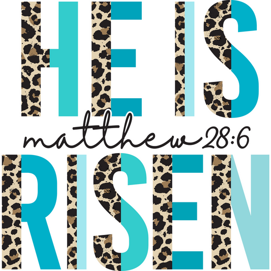 E117 He is Risen Blue 5 Full Color DTF Transfer - Pro DTF Transfers