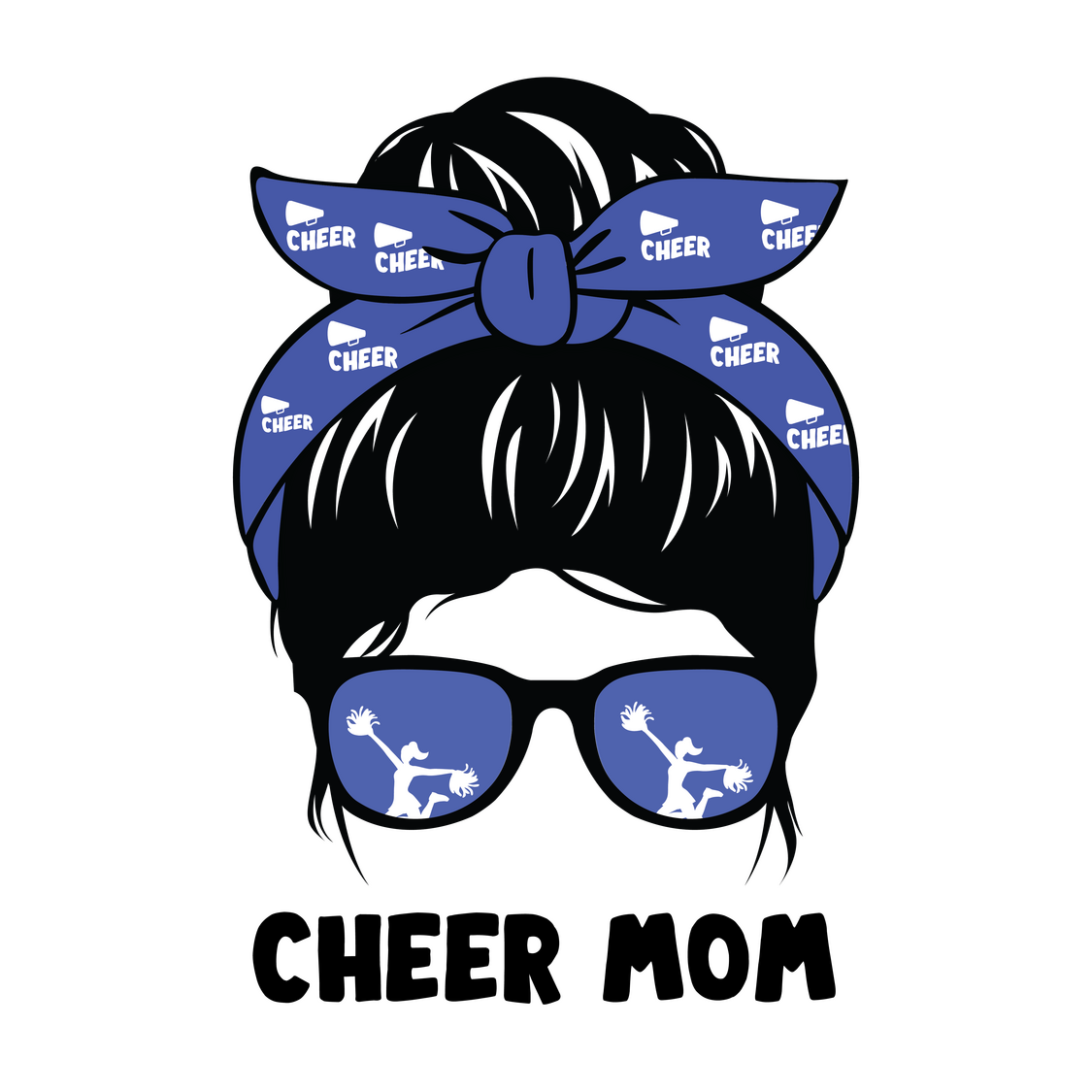 S14 Messy Bun Cheer MoM Full Color DTF Transfer - Pro DTF Transfers