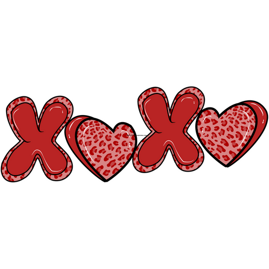 Red Retro XOXO Full Color Transfer - Pro DTF Transfers