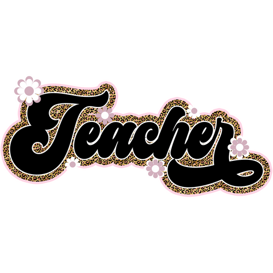 T109 Teacher Leopard Full Color DTF Transfer - Pro DTF Transfers