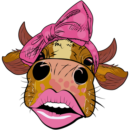Happy Cow Kiss Full Color Transfer - Pro DTF Transfers